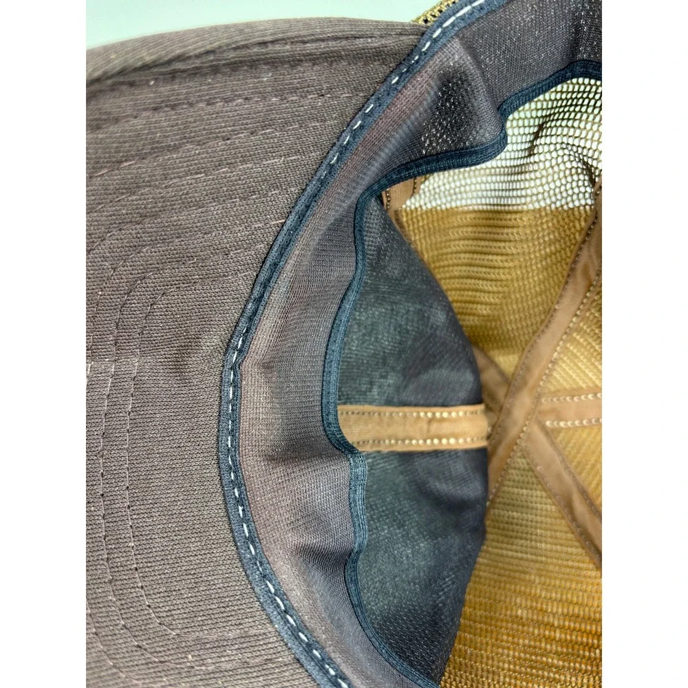 Vintage Grasshopper Lawn & Grounds Equipment Trucker Hat Brown Mesh Snapback Cap